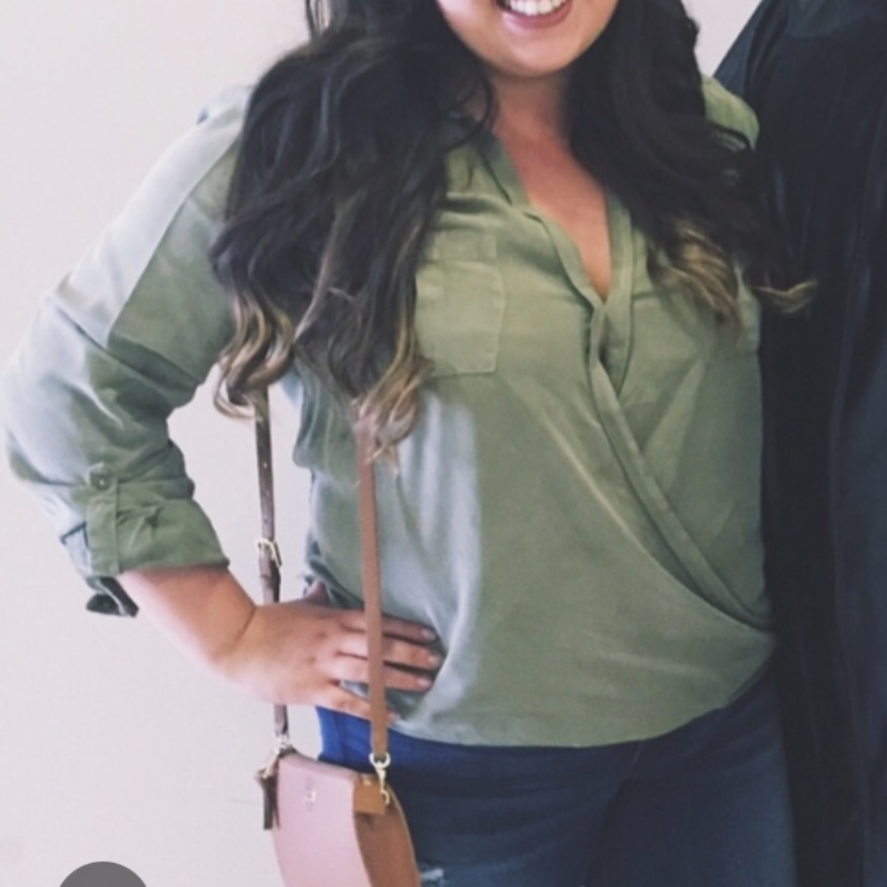 Cute Army green blouse!